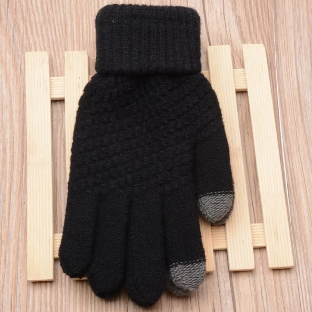 *BRAELYN* Black Knit Touch-Screen Fashion Gloves